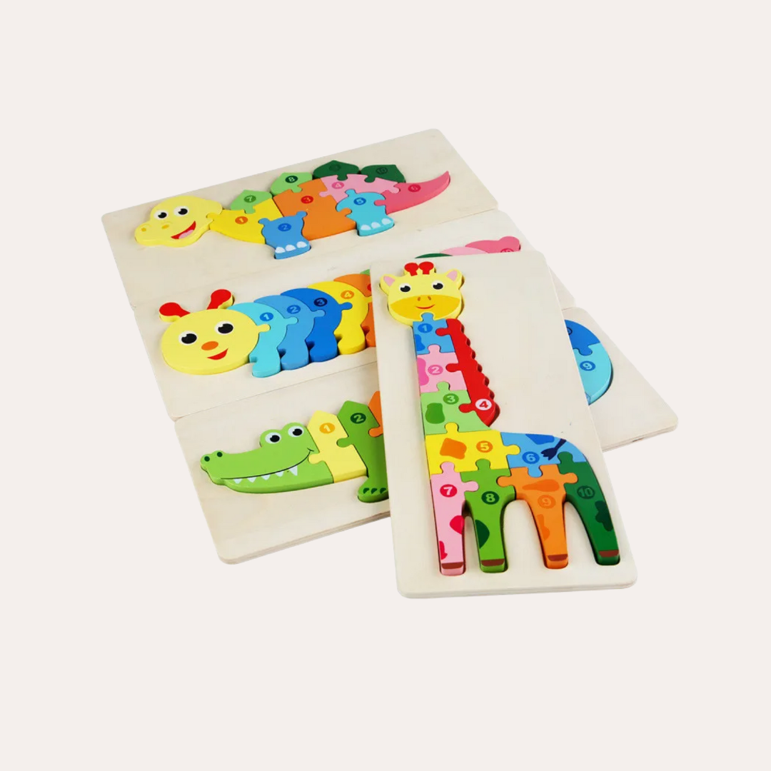 Wooden numbered puzzles - Montessori Grow