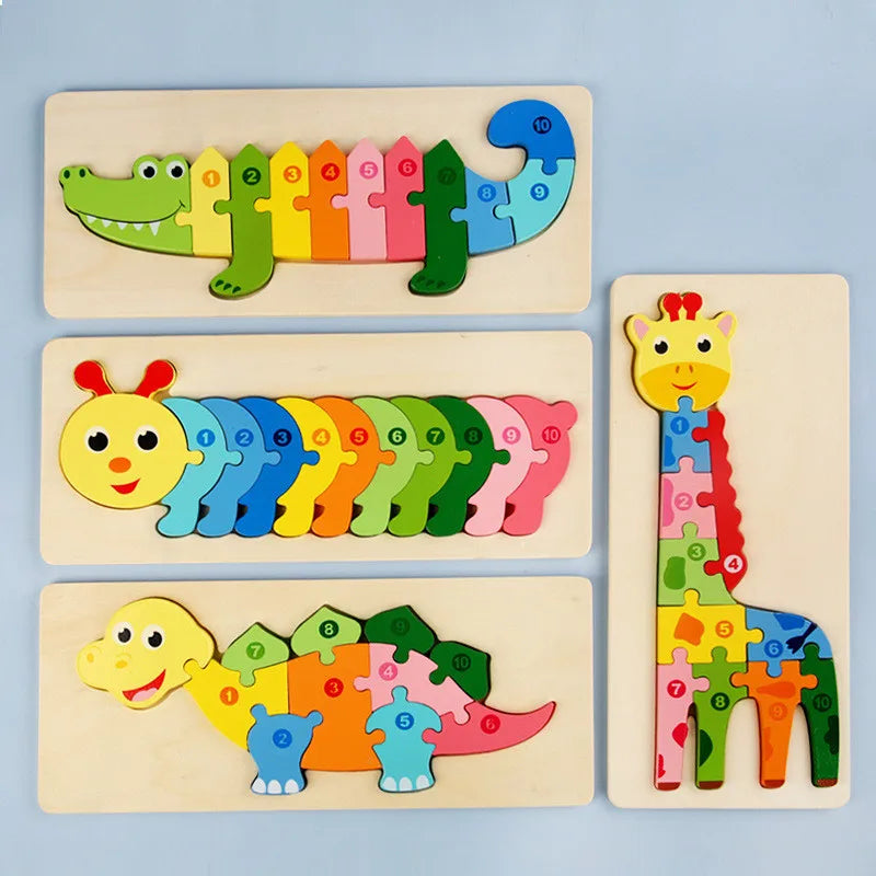 Wooden numbered puzzles - Montessori Grow