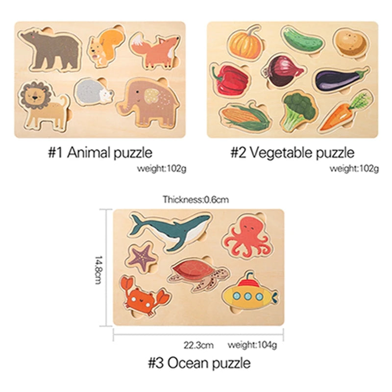 Educational wooden puzzles - Montessori Grow